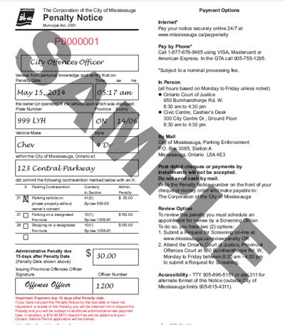 Provincial offences tickets – City of Mississauga.